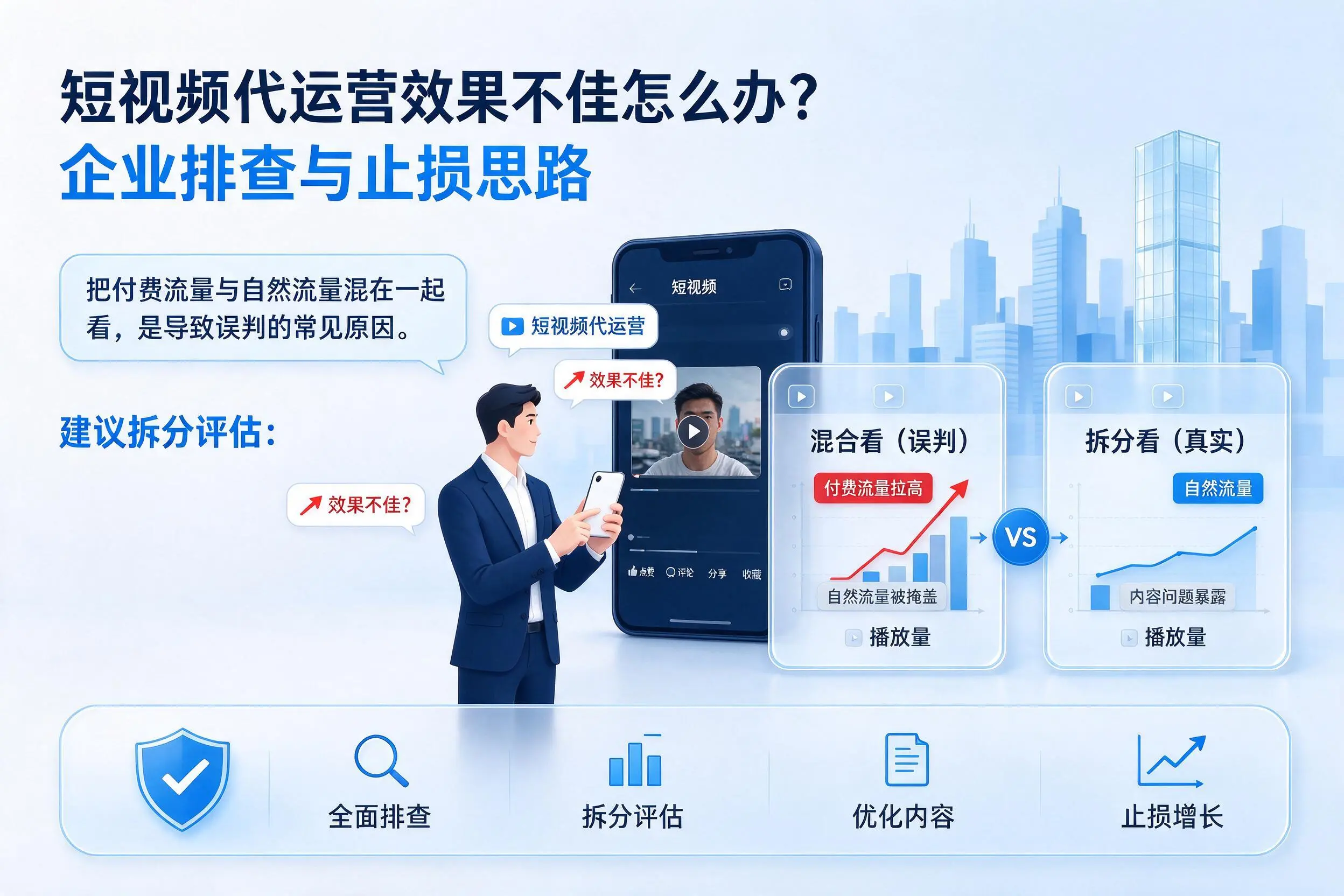 短视频代运营效果不佳怎么办？北屯企业排查与止损思路