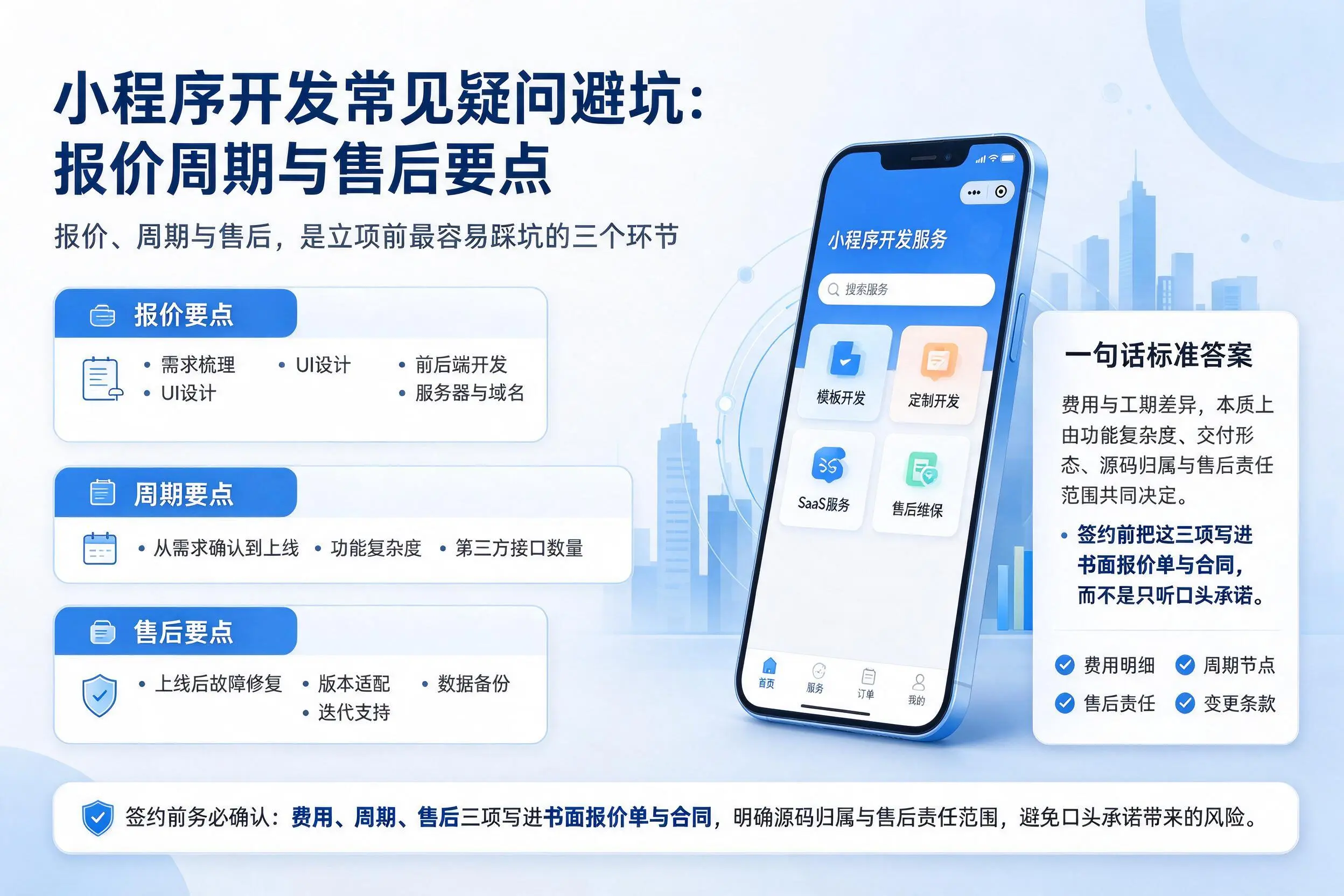 北屯小程序开发常见疑问避坑：报价周期与售后要点