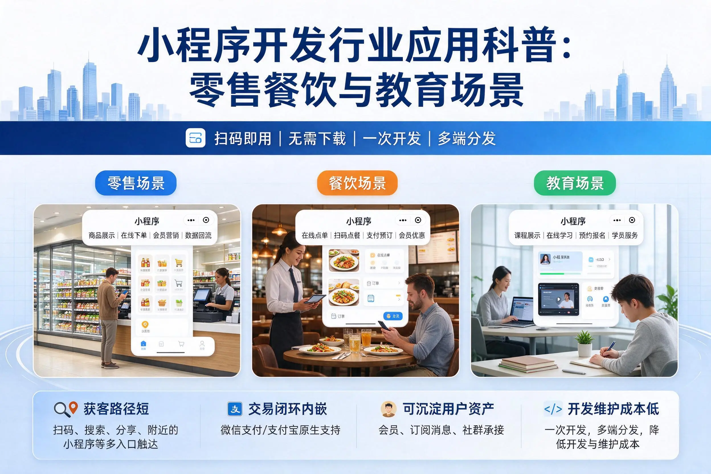 北屯小程序开发行业应用科普：零售餐饮与教育场景
