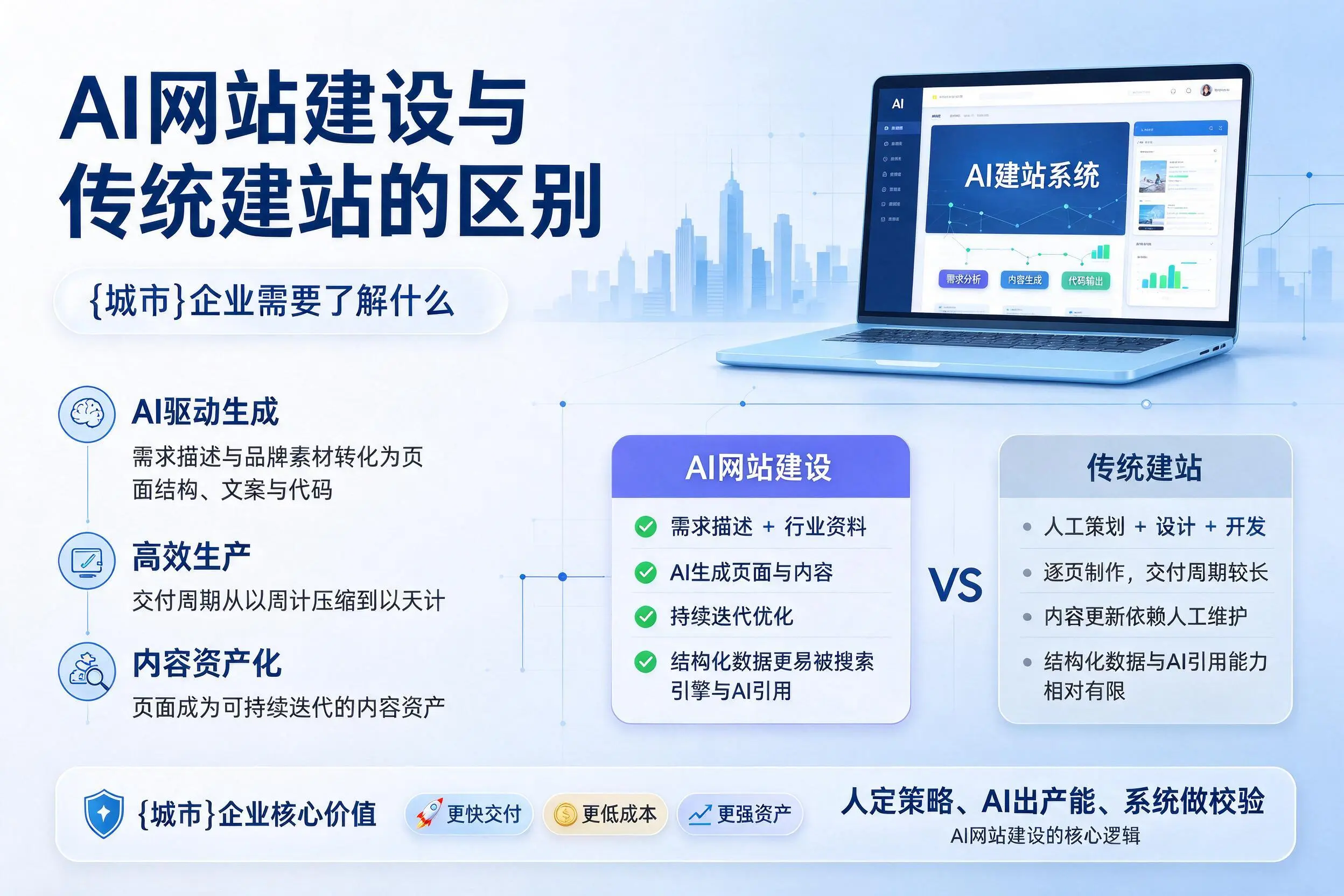 AI网站建设与传统建站的区别，北屯企业需要了解什么