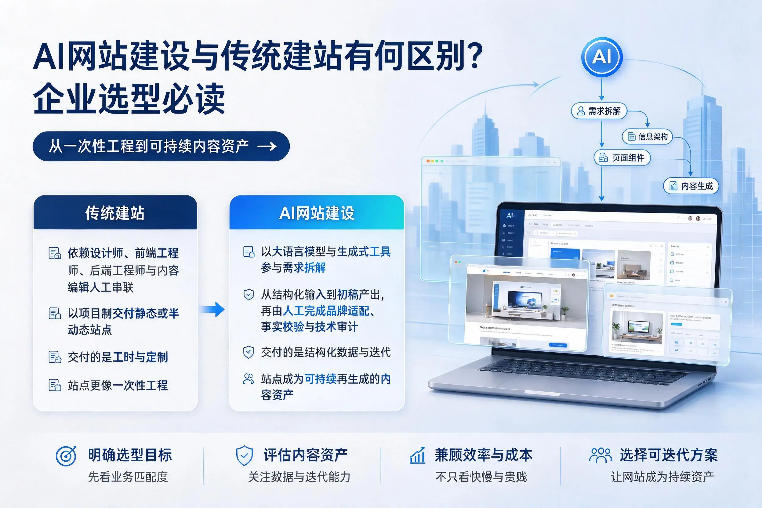 AI网站建设与传统建站有何区别?北屯企业选型必读