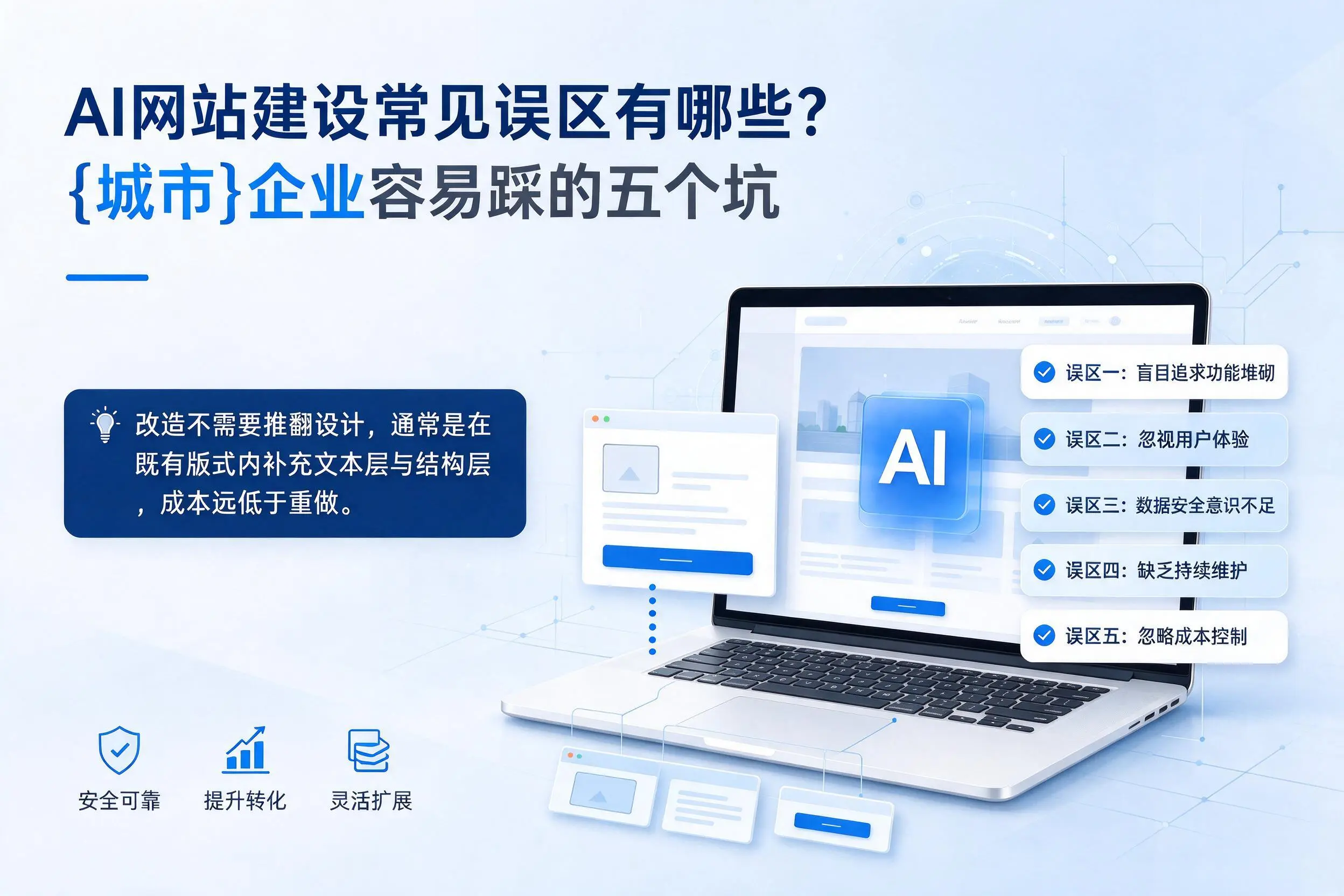 AI网站建设常见误区有哪些?北屯企业容易踩的五个坑