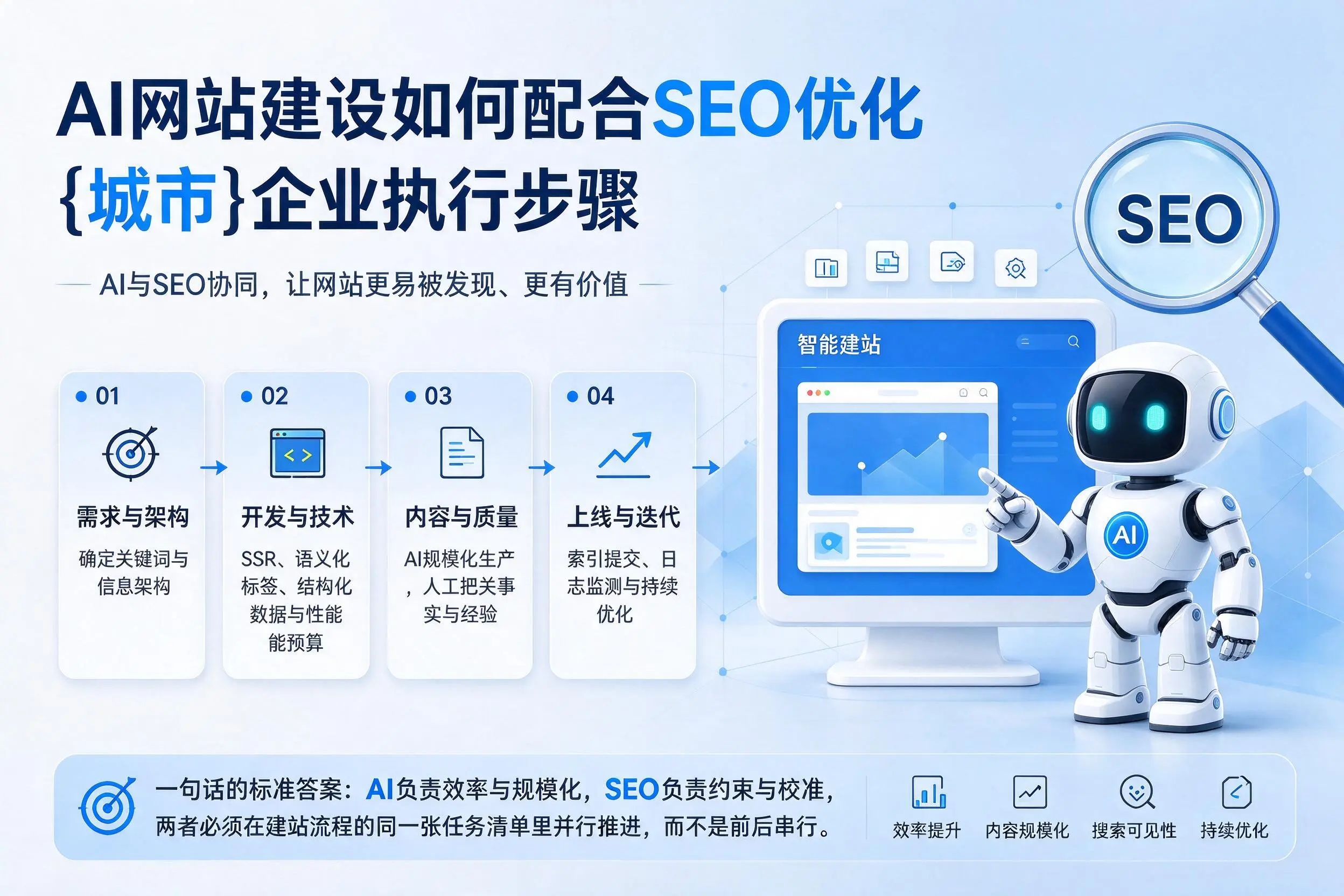AI网站建设如何配合SEO优化，北屯企业执行步骤