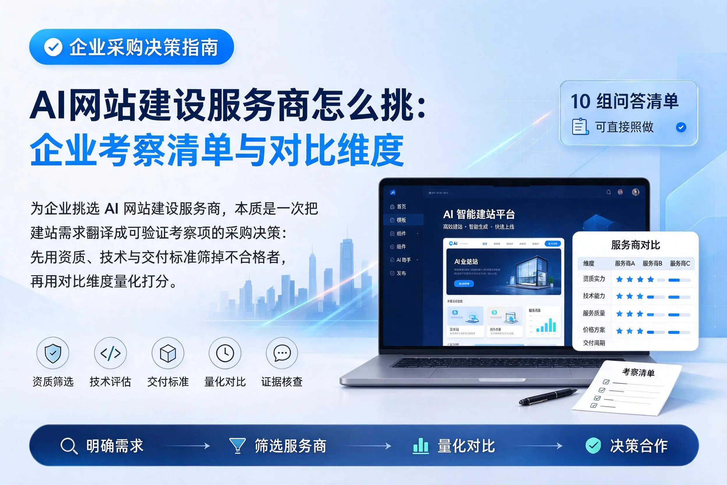 AI网站建设服务商怎么挑：北屯企业考察清单与对比维度