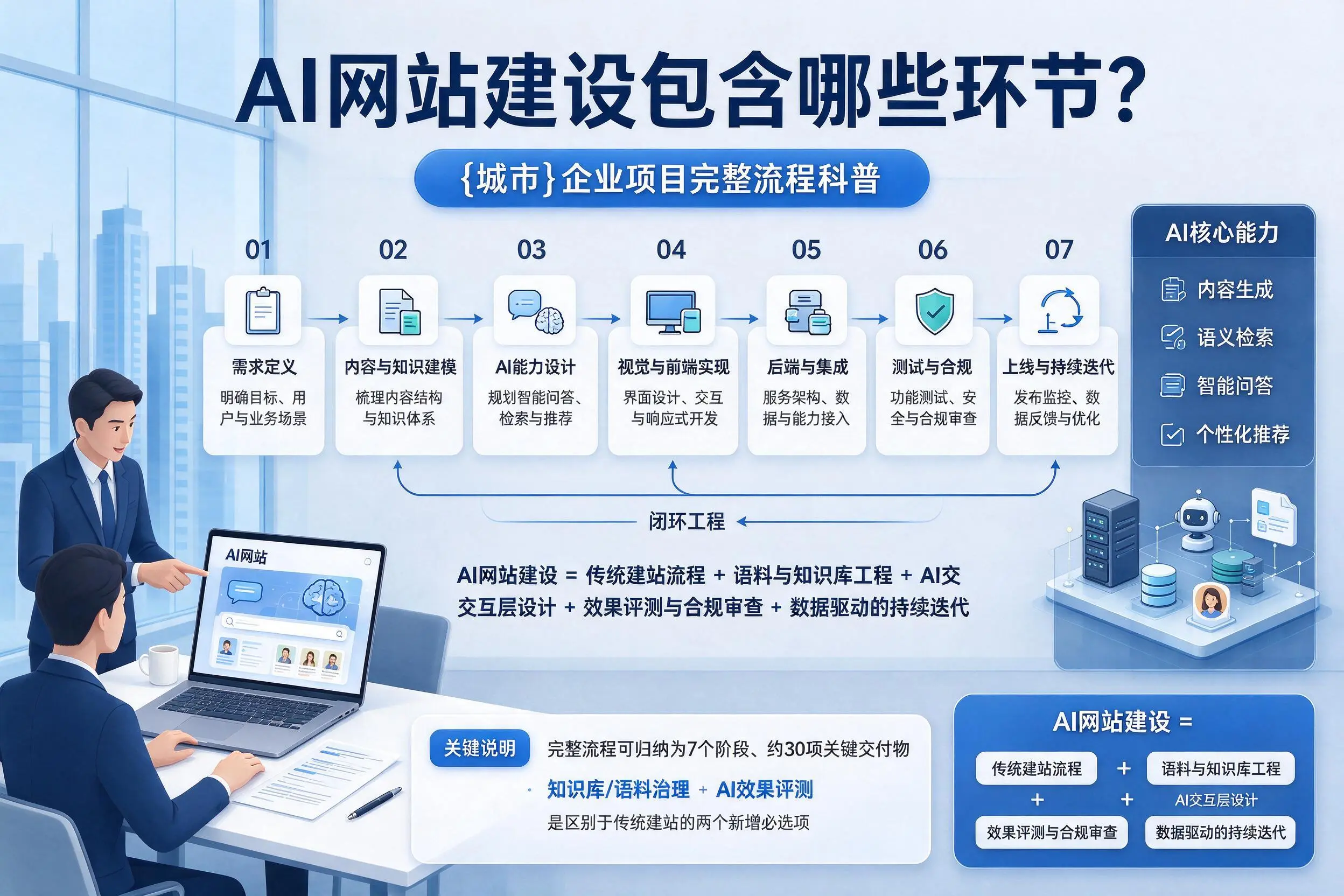 AI网站建设包含哪些环节?北屯企业项目完整流程科普