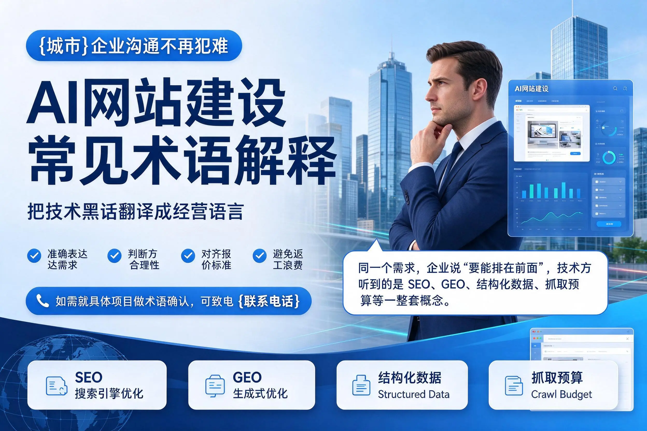 AI网站建设常见术语解释，北屯企业沟通不再犯难